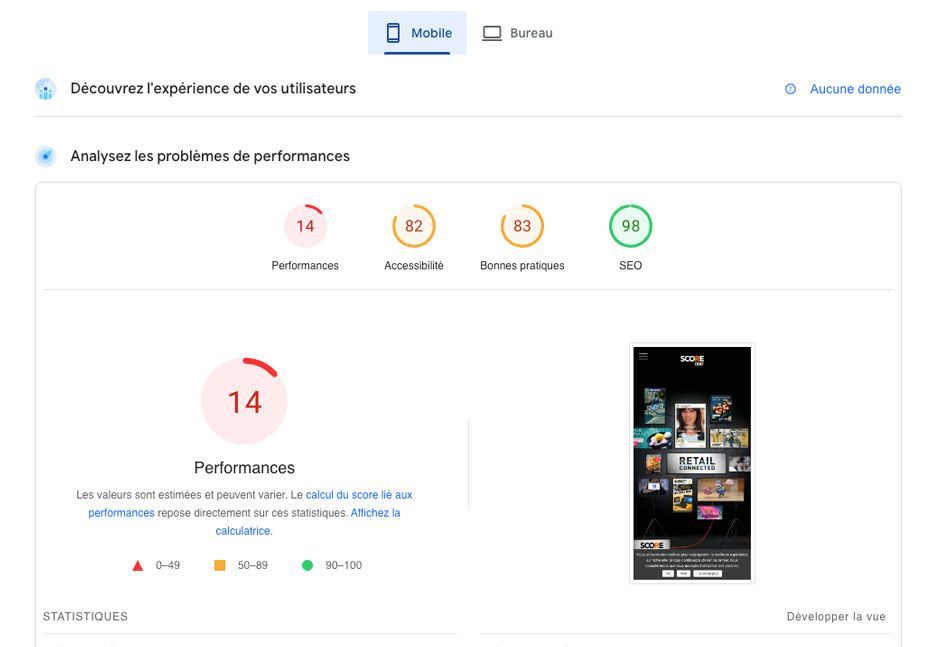 Score Pagespeed Ddb Avant