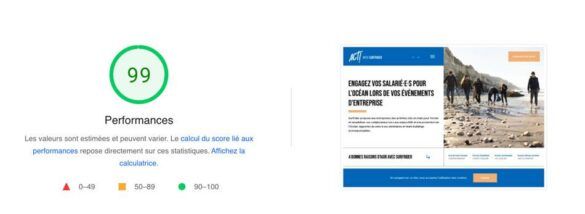 Score Pagespeed mobile : 99