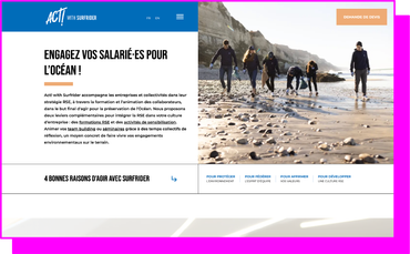 Site headless éco-conçu Act! by Surfrider par Internet 2000