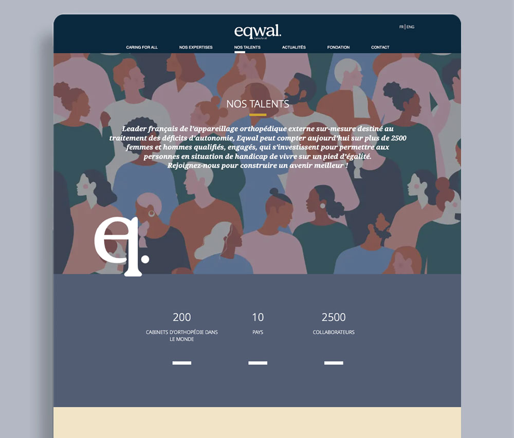 Site éco-conçu Eqwal Group par Internet 2000